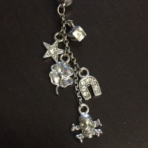 Jewelry - Long Dangle Belly Button Ring, Luck & Life Charms Jewelry - Long Dangle Belly Button Ring, Luck & Life Charms
